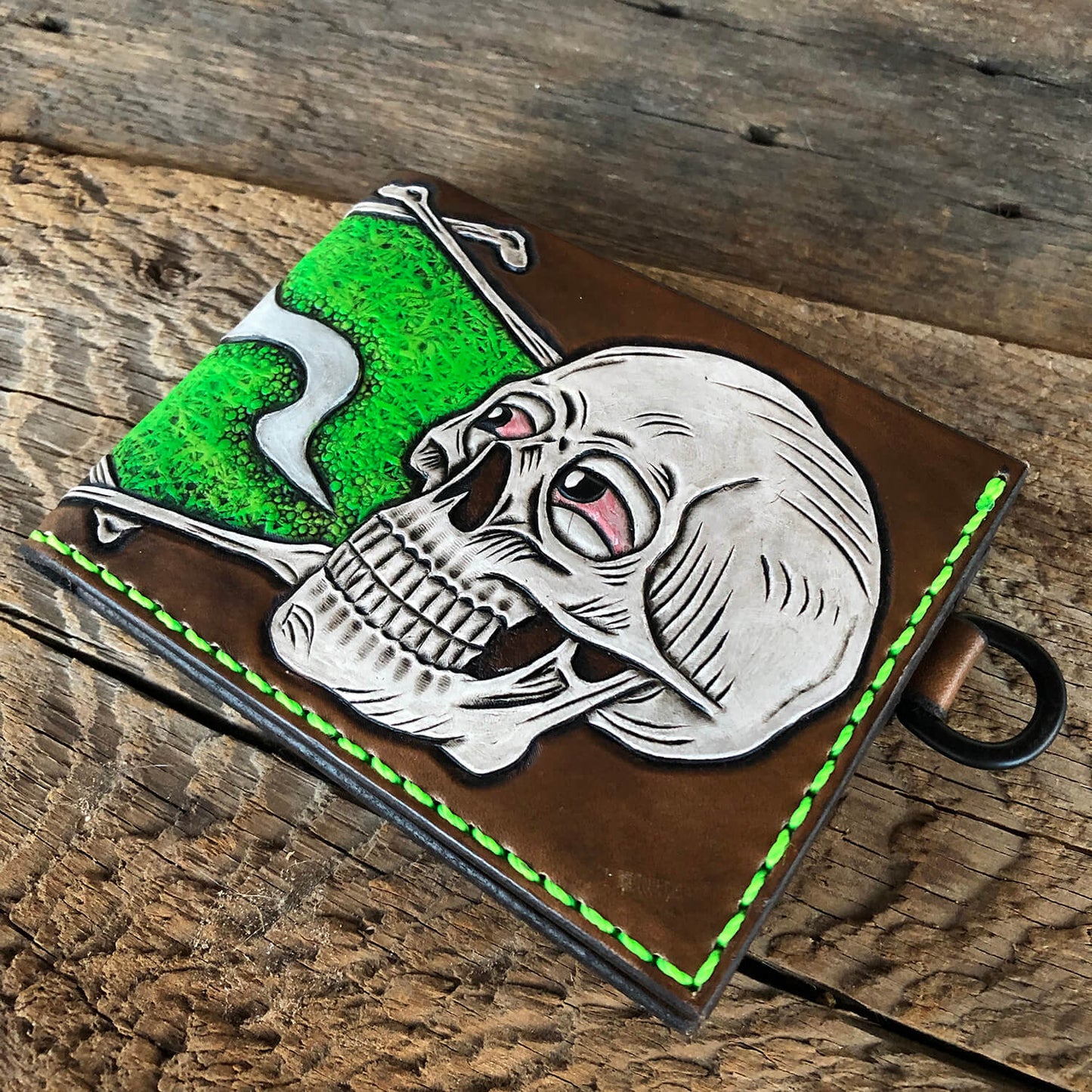 Stoned Skull Leather Wallet