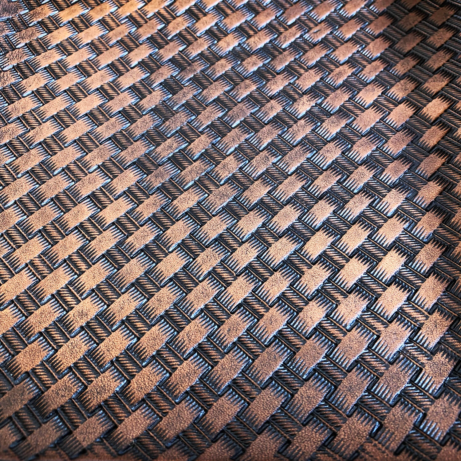 Hand Tooled Leather Basketweave Pattern
